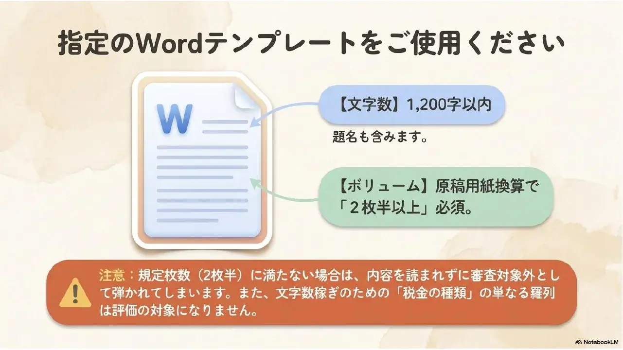指定のWordテンプレートをご使用ください